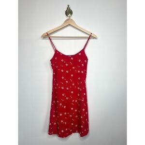 Mango Basic Red Flower Mini Dress